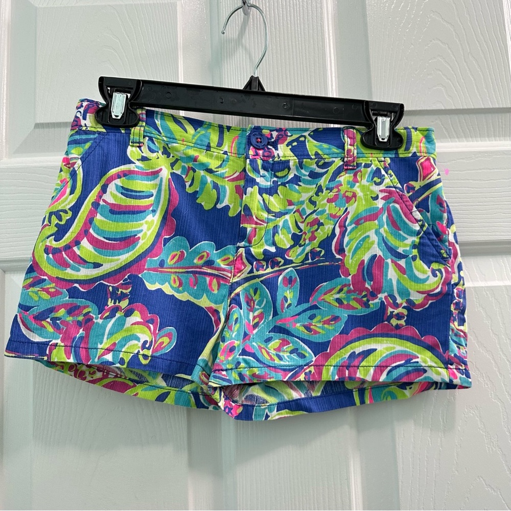 Lilly Pulitzer Girl’s Size 14 Toucan Play Blue Green Adjustable Waist Shorts